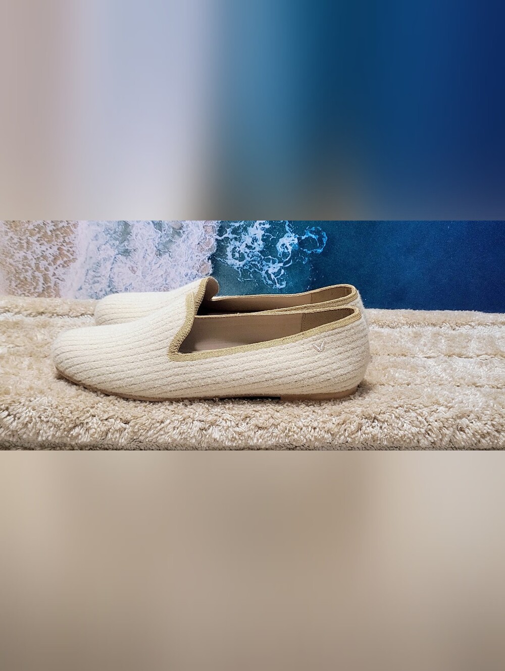 VIVAIA Cream Knit Slip-On Loafers — Lightweight Women's Flats 8 - Picture 5 of 14